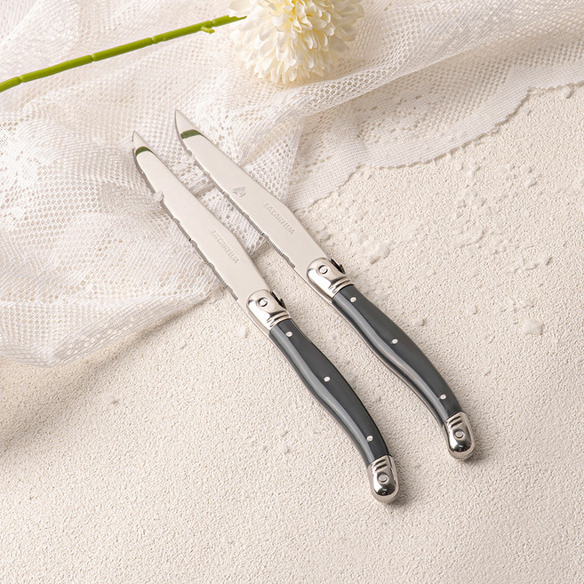 까르투하 앙클라 라귀올 양식 디너 나이프 테이블 나이프, 네이비, 2개