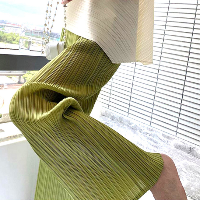 엘쏘 트라우저 스트레이트 플리츠 와이드 팬츠