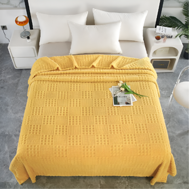 쿠판매 북유럽스타일 작은체크무늬 양면 대형 담요