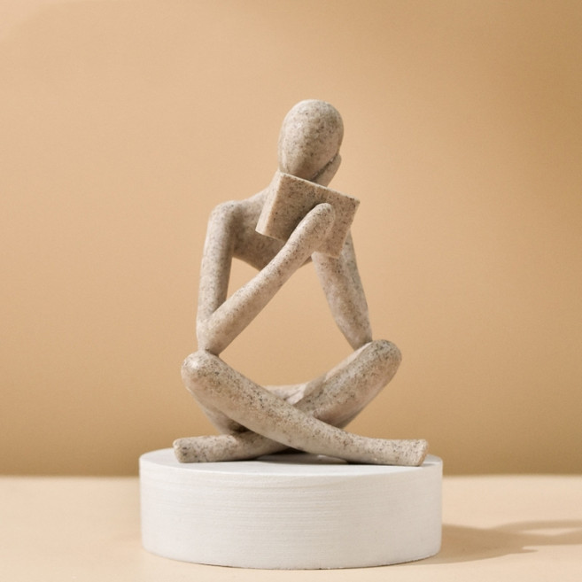 Makuwaku 感性氛圍咖啡廳書房喬遷禮物雕像 MHJ075, 銀色B