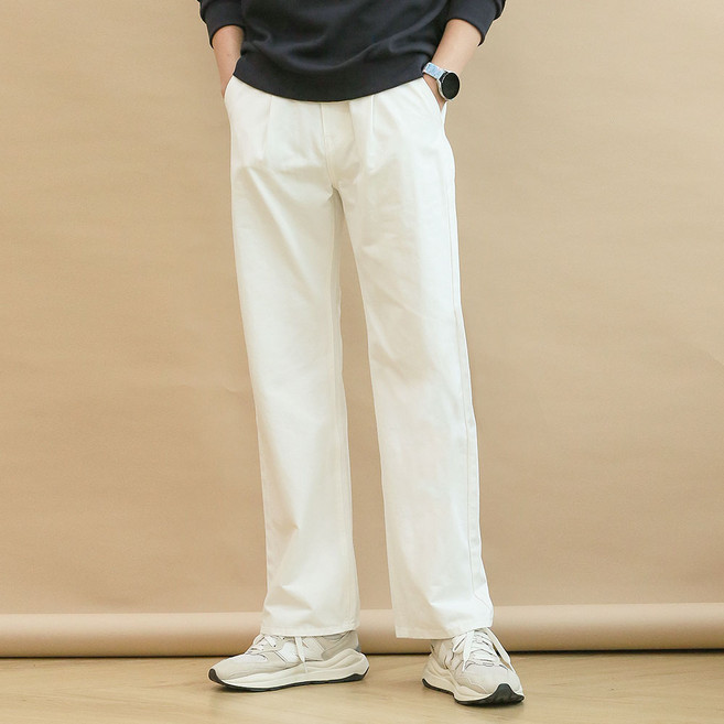 블루포스 남성용 트릿팁 뒷밴딩 면 세미와이드 10부 청바지