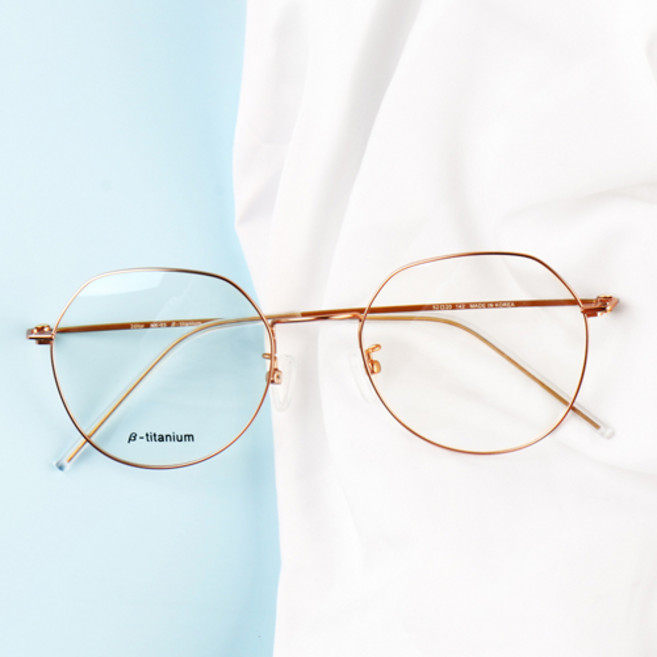 베이마 남녀공용 고탄성 티타늄 라운드 K03 다각 투톤 안경테 + 케이스