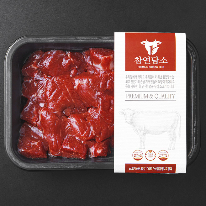 참연담소 국내산 소고기 정육 2등급 국거리용 (냉장), 1개, 300g