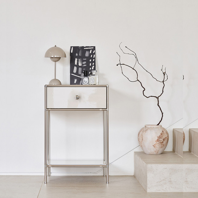 포더홈 무디 모듈 협탁 400 하부 선반형 방문설치, 화이트, 1개