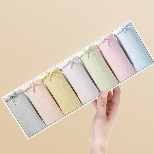 Elsso 基本款彩色純棉中腰棉質日常內褲7件組, 混合顏色