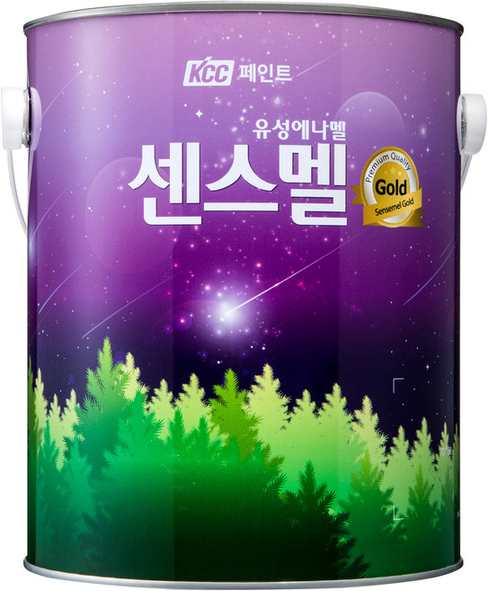 KCC페인트 센스멜 골드 에나멜페인트 유광, 회색, 4L, 1개