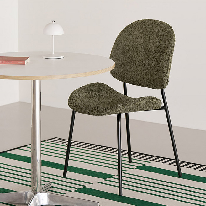 룸앤홈 호퍼 벤티 부클 의자, 그린, 1개