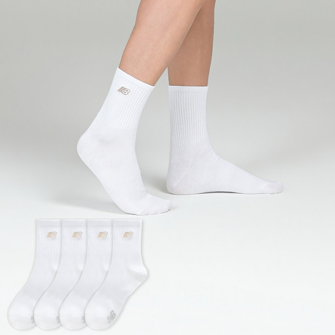 New Balance 男士彩色刺繡LOGO中筒襪 4雙入