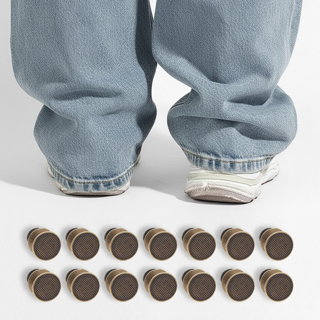 앙플러스 바지 밑단 수선 고정 단추, 브라운, 14개