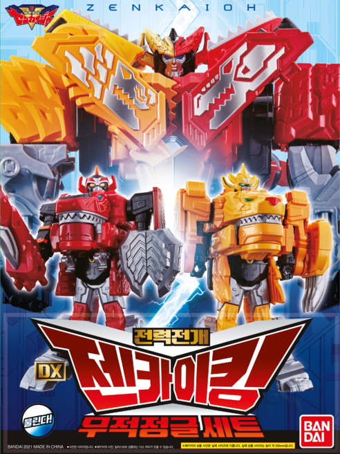 반다이 파워레인저 젠카이저 DX 전력전개 젠카이킹 무적정글 로봇 세트, 혼합색상, 1개