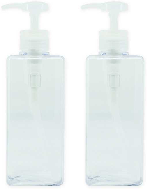 뉴앤룩 사각 리필용기 디스펜서 일반형 650ml, 01 투명, 2개