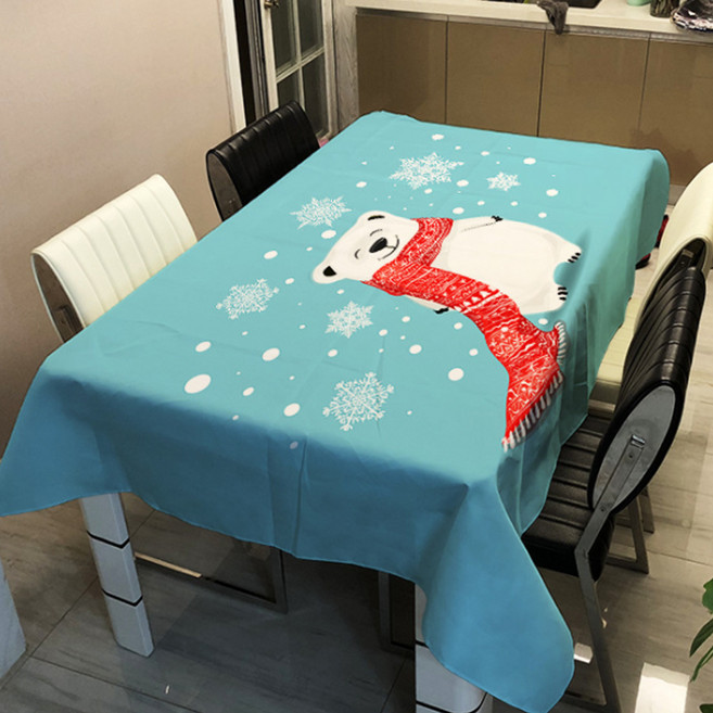 알럽홈 윈터 애니멀패밀리 프린팅 스퀘어 홈 테이블 커버, TYPE9, 100 x 140 cm, 1개