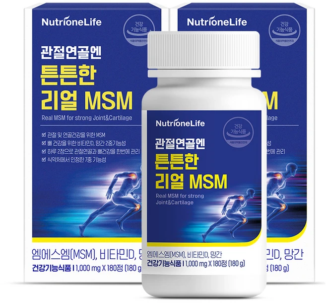 뉴트리원 관절연골엔 튼튼한 리얼 MSM, 180정, 2개 - 쿠팡