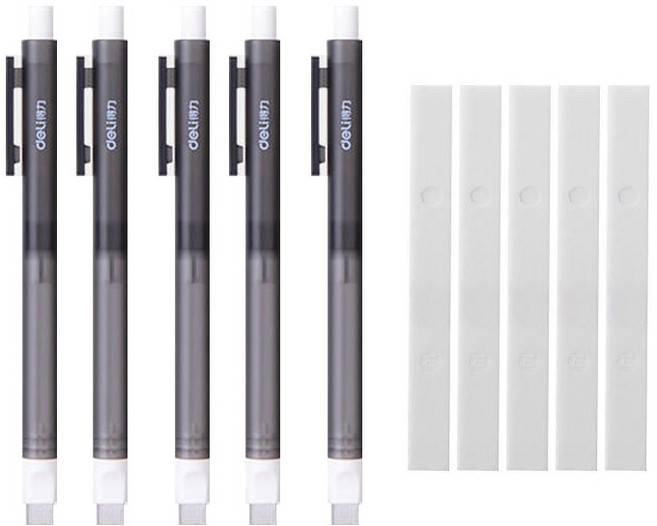 델리 스퀘어 샤프식 지우개 5p + 리필 5p 세트, 랜덤색상, 1세트