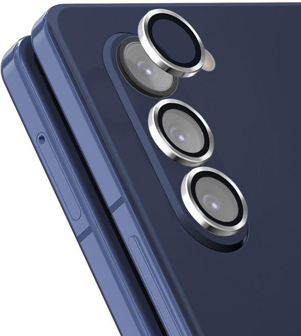 고부기 휴대폰 카메라 메탈링 렌즈 강화유리 보호필름 세트 실버, 1세트