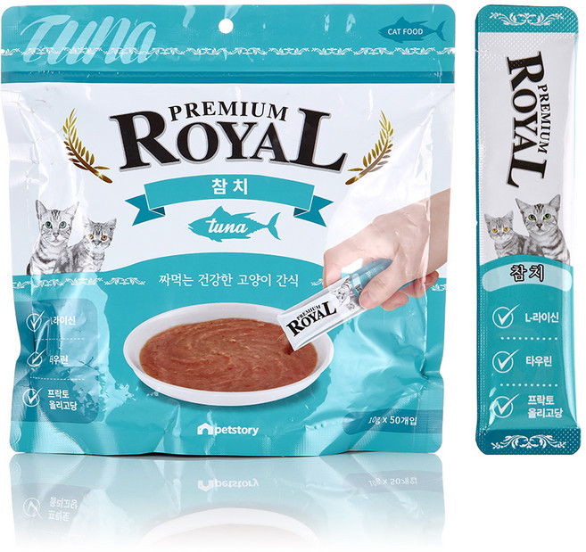 펫스토리로얄 프리미엄 스틱 고양이 간식 파우치형, 참치맛, 500g, 1개