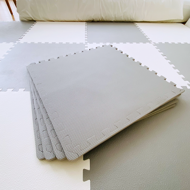 손할매 유아용 솔리드 퍼즐매트 대형, 그레이, 4개