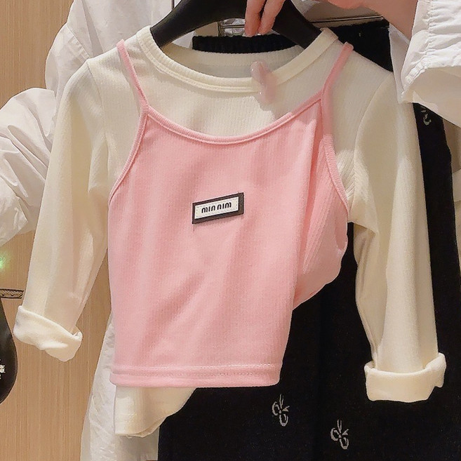 유블리 아동용 리아모 레이어드 나시 티셔츠 뷔스티에 투피스 세트