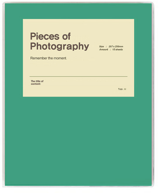 문구백서 비비드 접착식 포토앨범, 그린(흑색내지), 25매