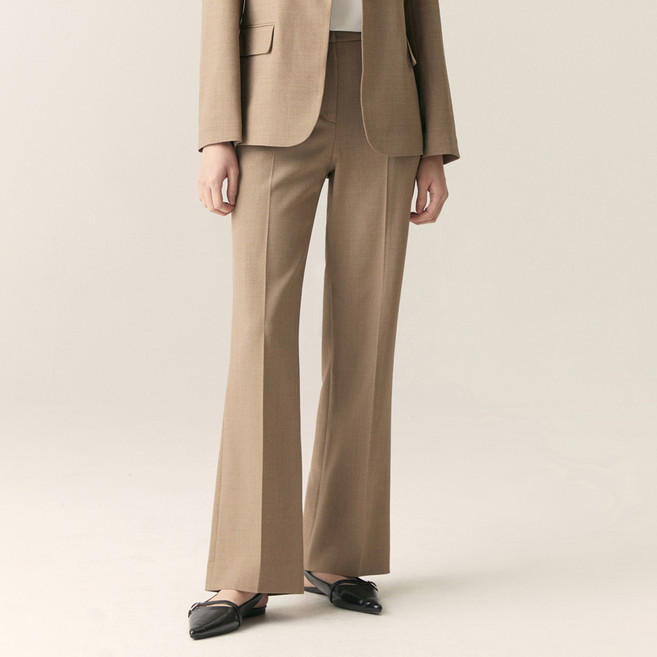 로엠 여성용 린넨라이크 롱부츠컷 슬랙스