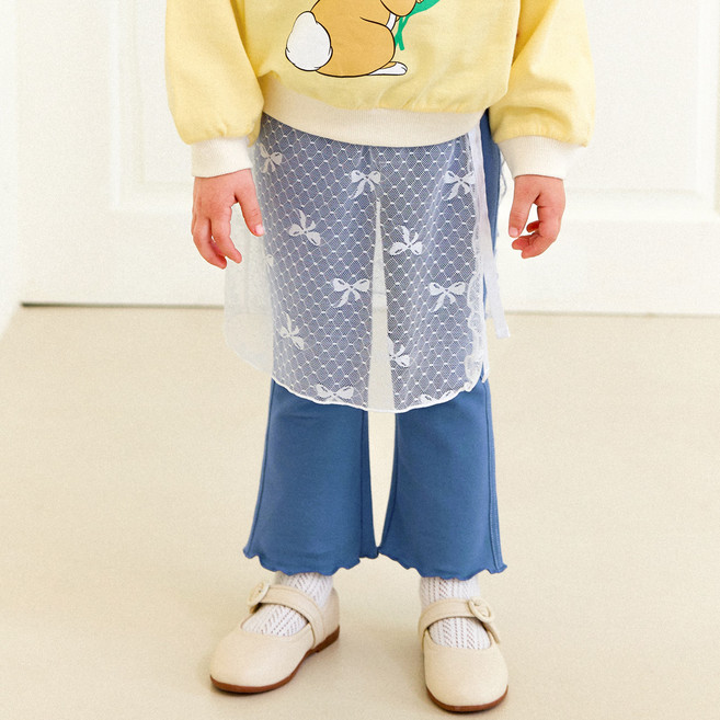 헤이미니 여아용 레이어드 자가드 샤 랩스커트