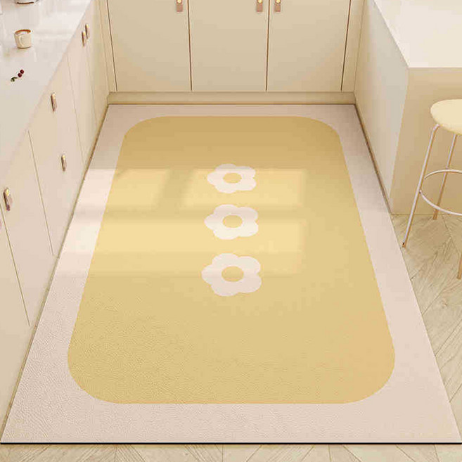 생활업글연구소 규조토 주방 발매트, 옐로우