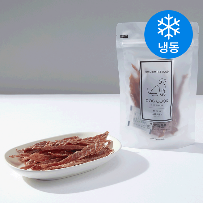 도그쿡 강아지 수제 육포 냉동간식, 오리, 70g, 2개