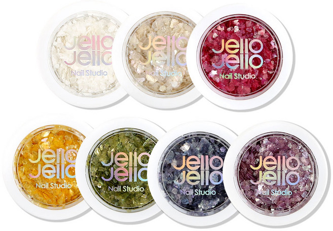 젤로젤로 꽃잎 테라조 글리터 + 네일스티커 세트, 7종, 1개