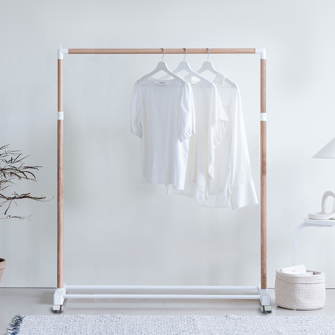 네이프 이동식 행거 CM1050, 우드 + 화이트