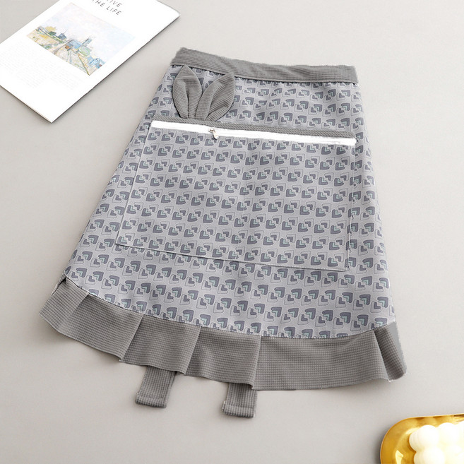 데이소이 하트 모양 토끼 귀 허리 앞치마 ONE SIZE, 03 그레이, 1개