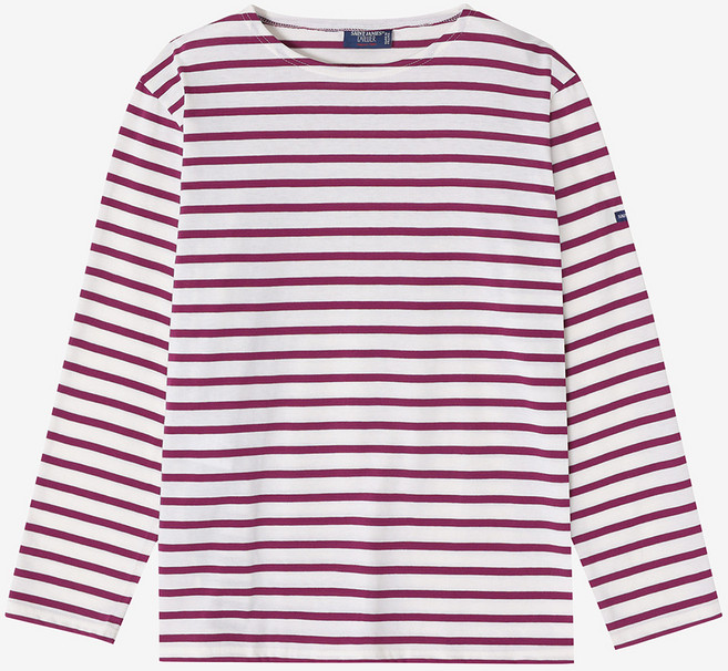 세인트제임스 남녀공용 통기성 망키 에르 스트라이프 면 티셔츠 4326