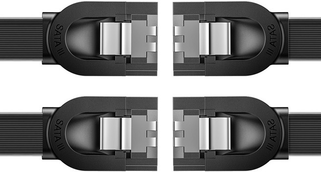 유그린 고급형 SATA3 케이블 일자형, 2개, 0.5m