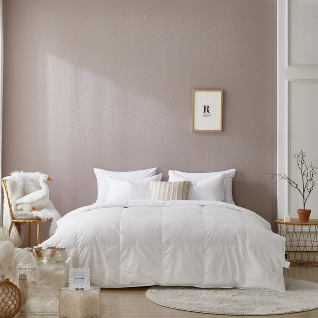 구스앤홈 80수 면 폴란드 구스다운 간절기용 이불 500g PG80 + 가방, 화이트