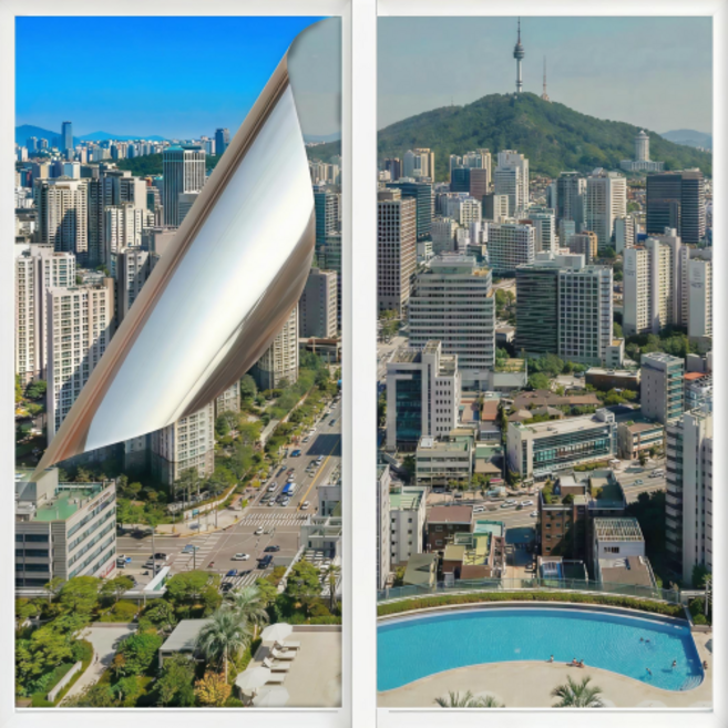유니독 무점착 열차단 사생활보호 필름 유리창 창문 시트지, 플래티넘 실버