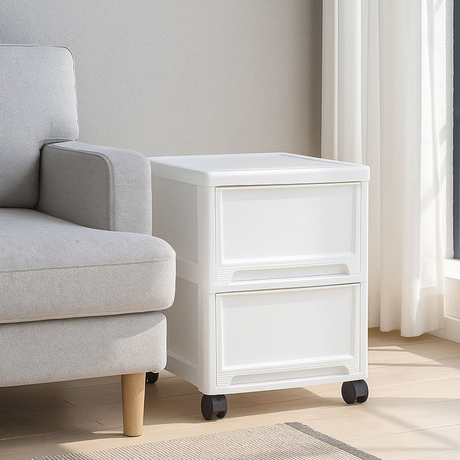 보노하우스 국내산 맥스 이동식 서랍장, 화이트, 1개