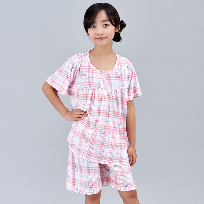 폭스클럽 아동용 마린 통기성 냉감 반팔 잠옷 상하의 세트