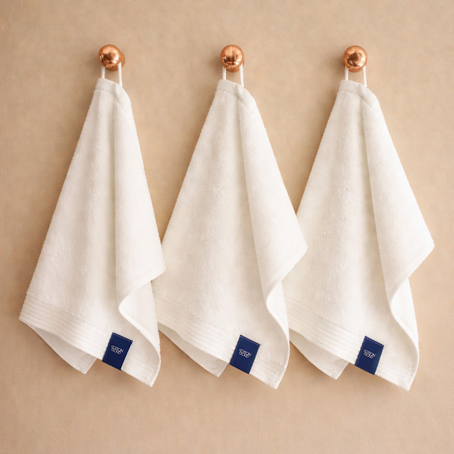 코튼클라우드 주방 고리 테누아 수피마 핸드타월, 클라우드화이트, 3개