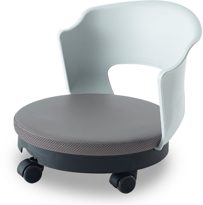 체어포커스 에그 좌식 바퀴의자 고급쿠션 등받이 EGB-450, 1개, 그레이