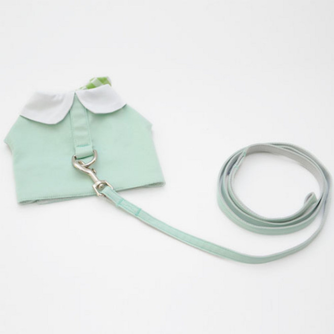 블루버킷 강아지 파스텔 리본 하네스 세트 XL, 민트, 1개