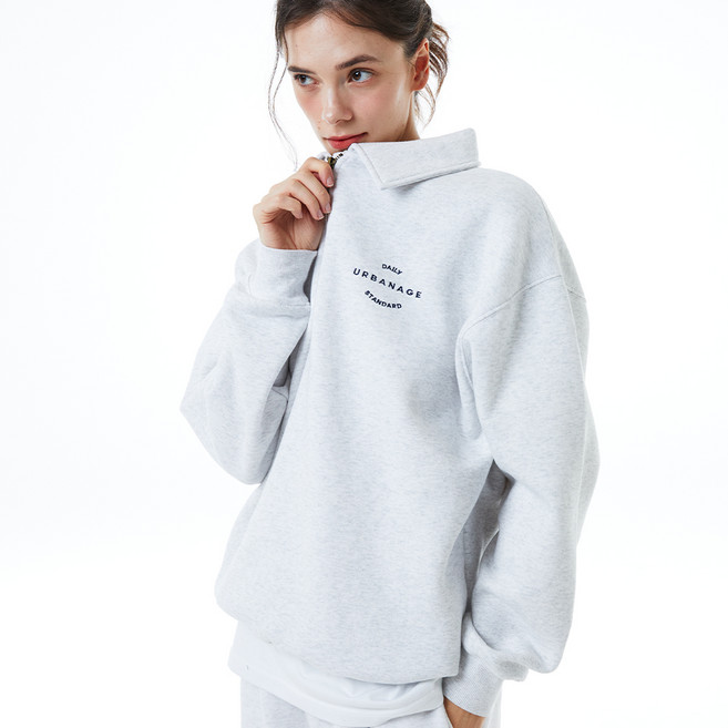 어반에이지 남녀공용 데일리 스탠다드 하프 집업