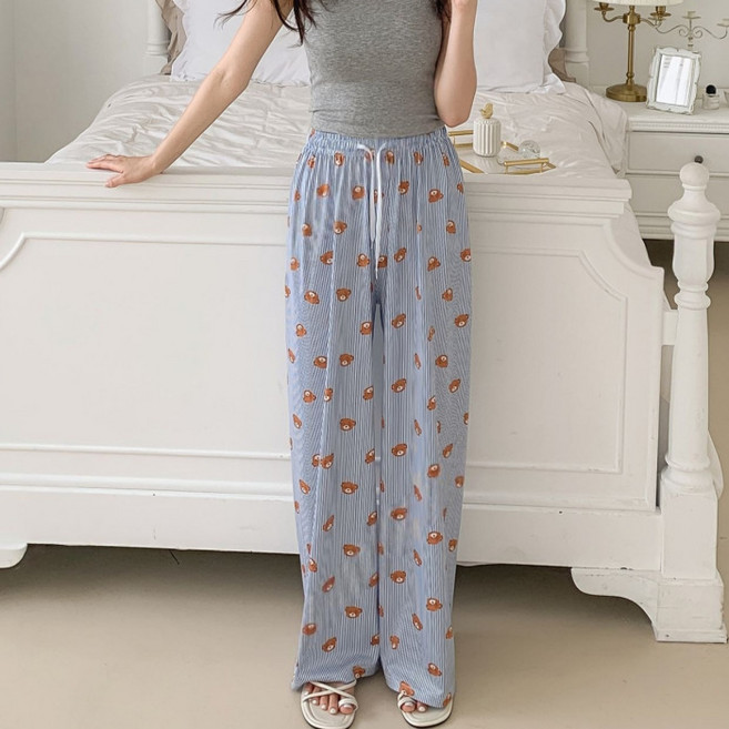 라라온 여성용 베어 스트라이프 파자마 밴딩 긴바지 26TSP3737