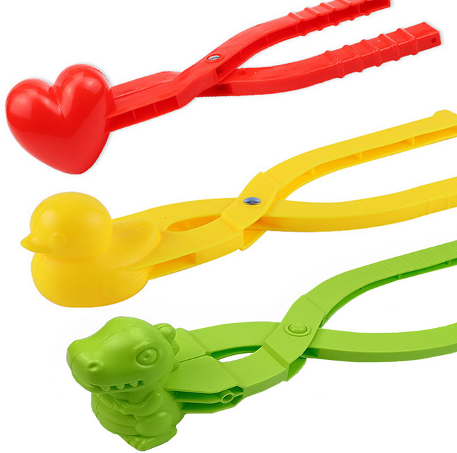 루아르모 눈오리 집게 스노우볼 메이커 오리 + 공룡 랜덤발송 + 하트 세트, 1세트