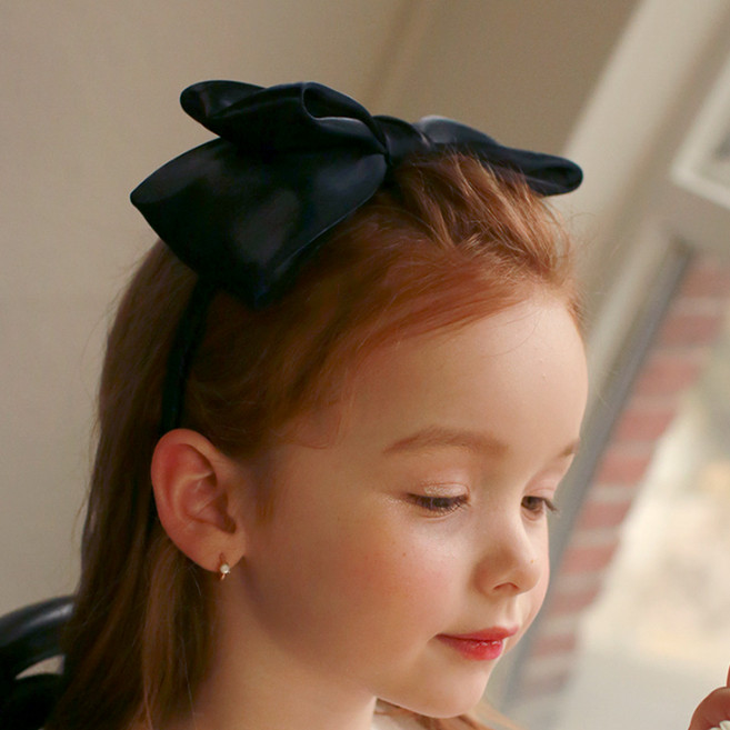 럭키밤비네 여아용 샤이닝 샤틴 리본헤어밴드 아동 머리띠