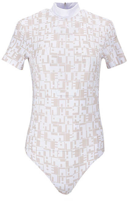 HALEY 여성용 슬림핏의 냉감 원단 반팔 바디수트 HU-KB1017BG01