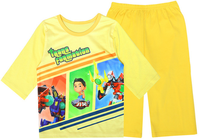 男童款Hello Carbot印花7分衣褲組