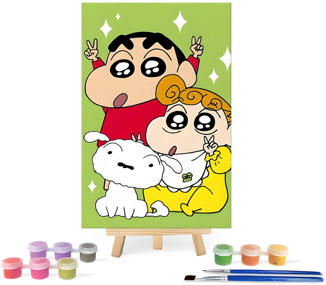 iLovePainting 蠟筆小新 DIY 數字油畫, 1組, 小新 + 小葵 + 小白