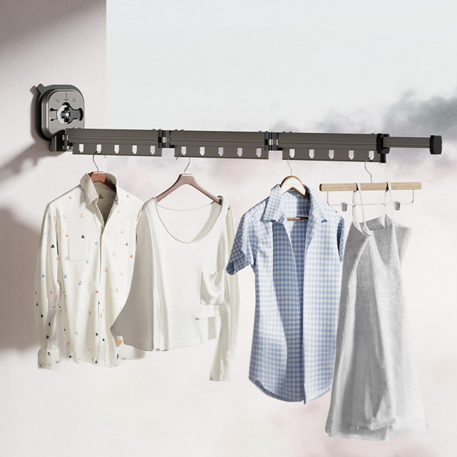 리예 무타공 흡착식 빨래 건조대, 블랙