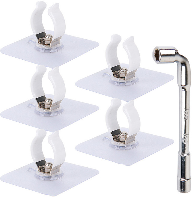 와이넷 드럼용 배수 호스 접착 고정대 5p + 더블 소켓 렌치 세트, 혼합색상, 1세트