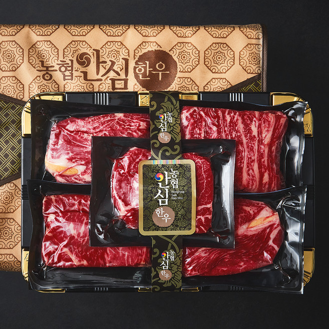 농협안심한우 1등급 등심 200g 2p + 안심 200g + 채끝 200g + 갈비살 200g (냉장), 1세트