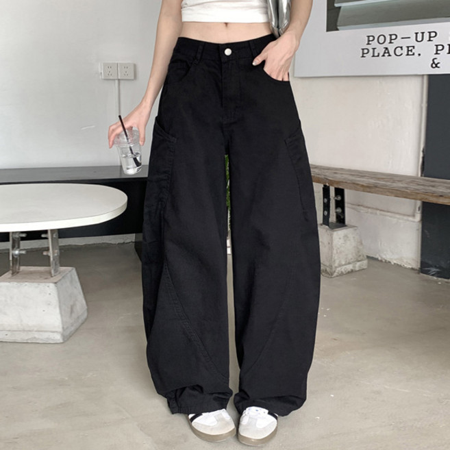 어썸풀 여성용 러버 캐주얼 와이드 통바지 A25FP070809